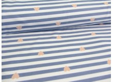 Paul & Clara Mini Stripes - Herzen blau rosa